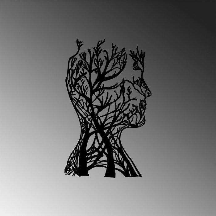 Wallity Tree Man - 317 Escultura de Pared Negra